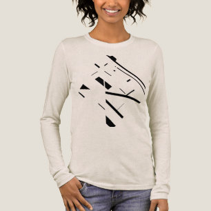 Black Shapes Lines Diagonal Abstract Art Design Tri-Blend Shirt