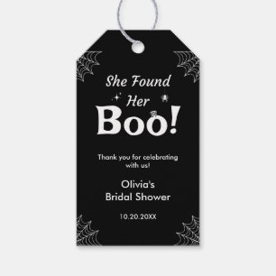 Black She Found Her Boo Halloween Bridal Shower Gift Tags