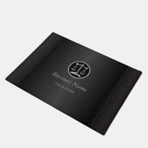 Black Sheen Background Lawyer Doormat