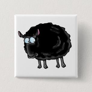 Black sheep 15 cm square badge
