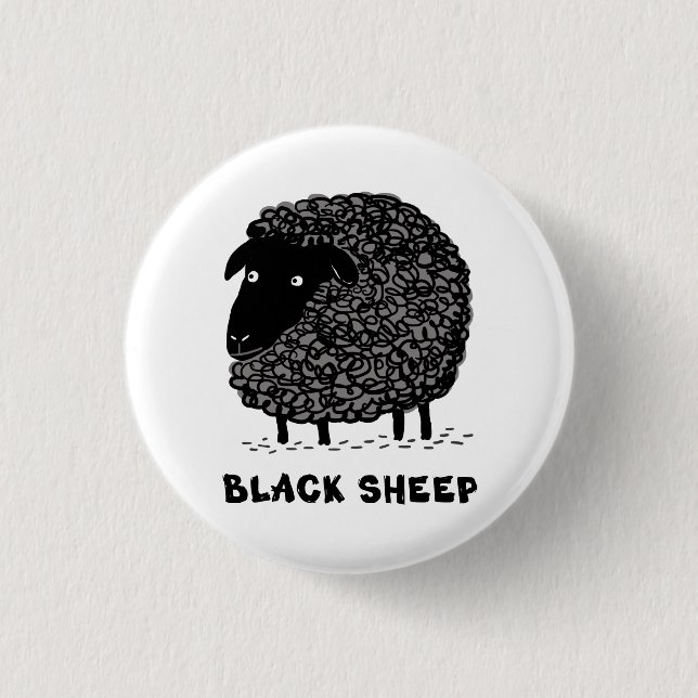Black Sheep 3 Cm Round Badge (Front)