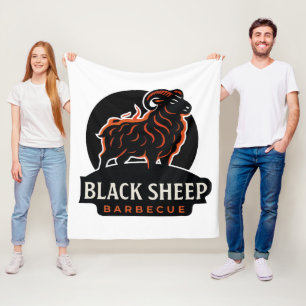 Black Sheep Barbecue Fire Ram BBQ Grill Lover Gift Fleece Blanket