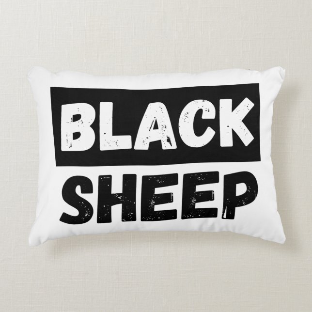 Black Sheep Bold Distressed Rebel Streetwear Art Decorative Cushion (Front)