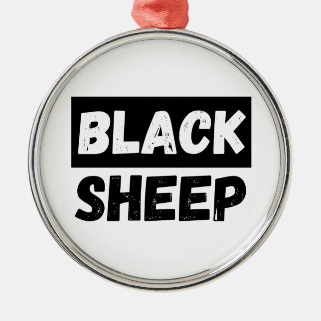 Black Sheep Bold Distressed Rebel Streetwear Art Metal Tree Decoration (Front)