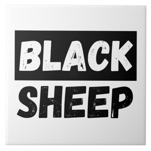 Black Sheep Bold Distressed Rebel Streetwear Art Tile (Front)