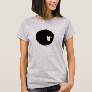 Black sheep cartoon illustration t-shirt