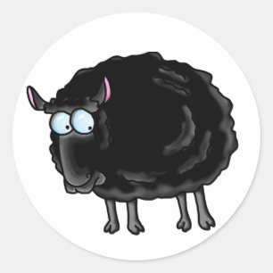 Black sheep classic round sticker