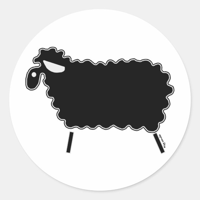 Black Sheep Classic Round Sticker (Front)