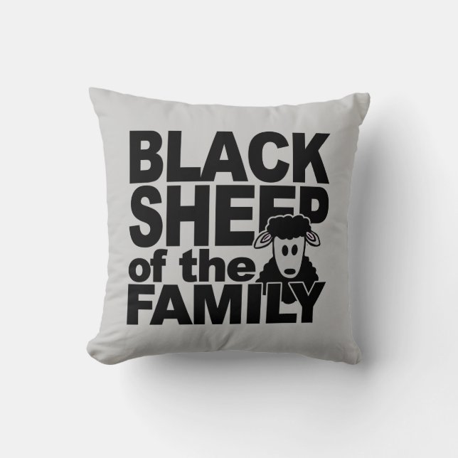 Black Sheep custom throw pillow (Front)