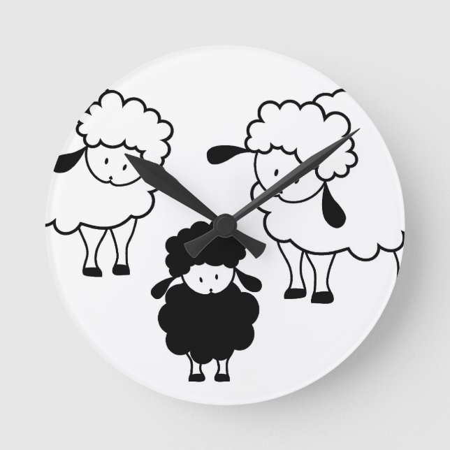 Black sheep family round clock (Front)