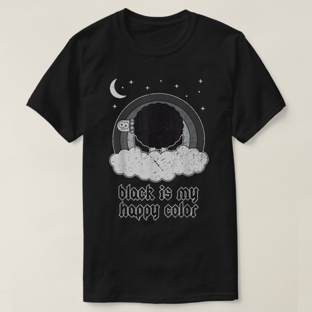 Black Sheep Gothic Funny Design T-Shirt (Design Front)
