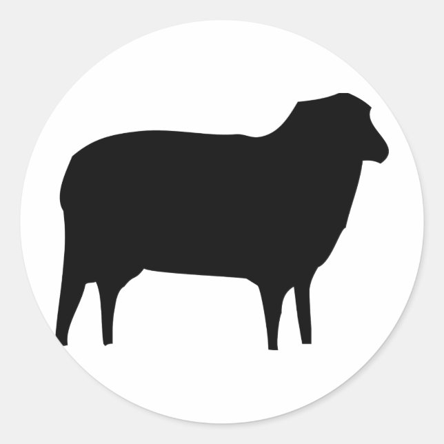 black sheep icon classic round sticker (Front)
