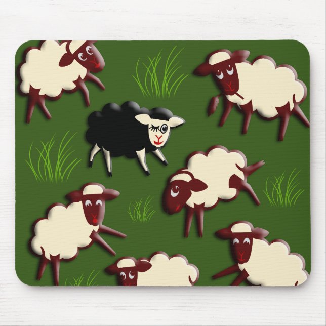 Black sheep in the herd + your backgr. mouse pad (Front)