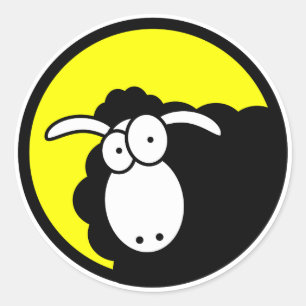 Black Sheep Inside Classic Round Sticker