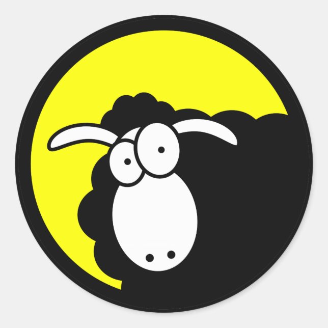 Black Sheep Inside Classic Round Sticker (Front)
