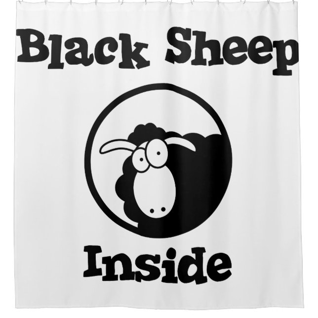 Black Sheep Inside Shower Curtain (Front)