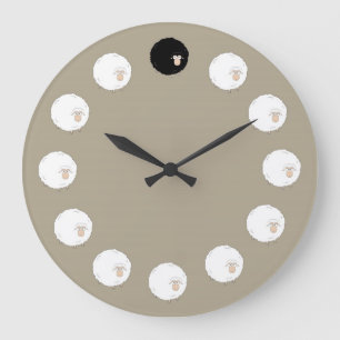 Black sheep large clock