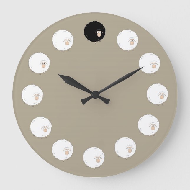 Black sheep large clock (Front)