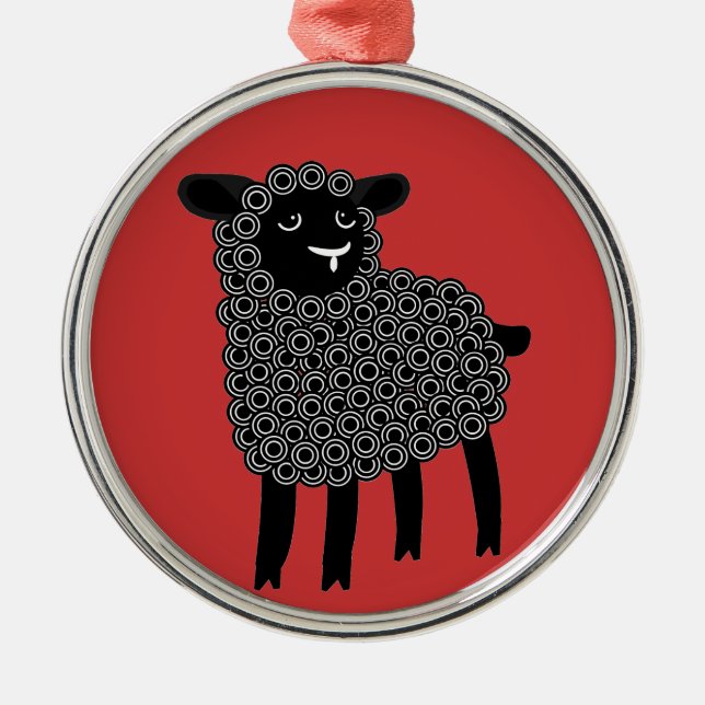 Black Sheep Metal Tree Decoration (Front)