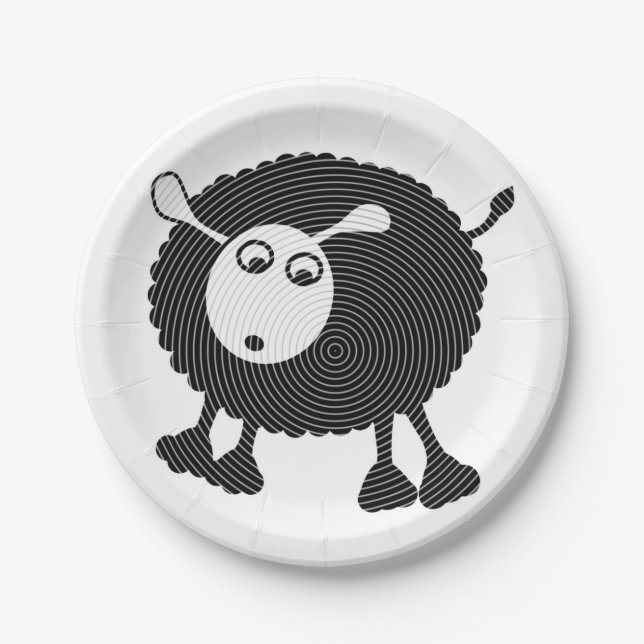 Black Sheep Paper Plate-$1.50/plate Paper Plate (Front)