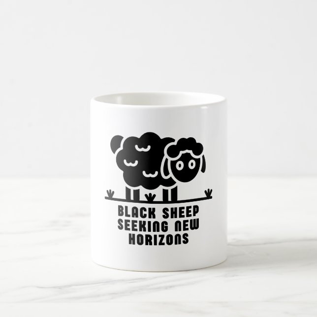Black sheep seeking new horizons coffee mug (Center)