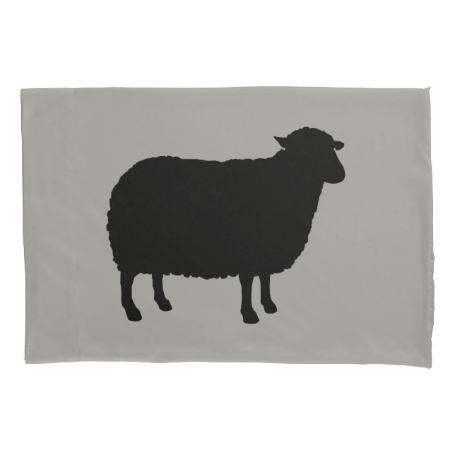 Black Sheep Silhouette Pillowcase (Front)