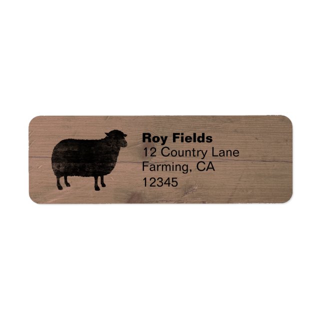 Black Sheep Silhouette Return Address Labels (Front)