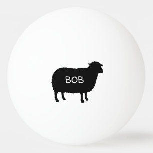 Black Sheep Silhouette with Custom Text Ping Pong Ball