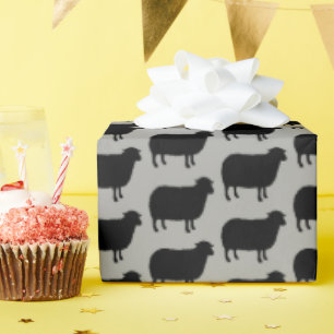 Black Sheep Silhouettes Pattern Wrapping Paper