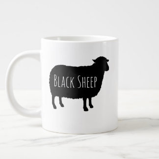 Black Sheep Silhouettes with Custom Text Large Coffee Mug