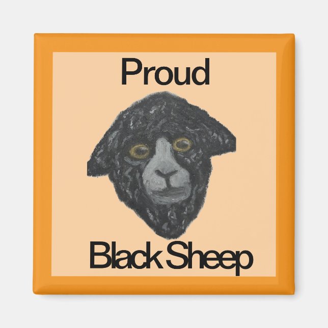 Black Sheep square magnet (Front)