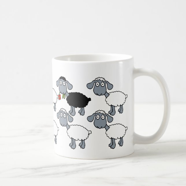 Black Sheep White Flock Standing Out in the Crowd! Coffee Mug (Right)