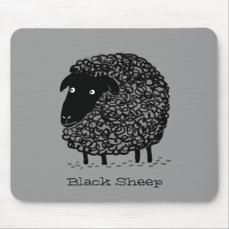 Black Sheep with Custom Text Mouse Pad