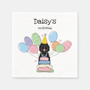 Black Sheepadoodle Birthday Party Paper Napkin