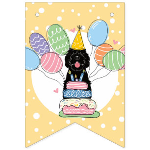 Black Sheepadoodle Dog Birthday Party Bunting