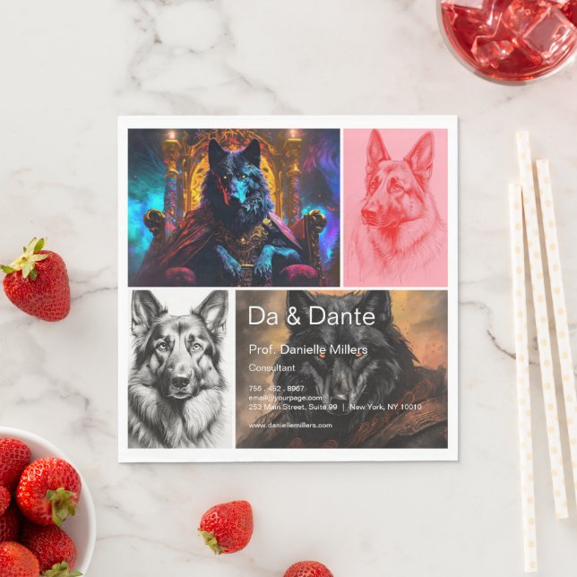 Black Shepherd Dog Paper Napkin (Insitu)