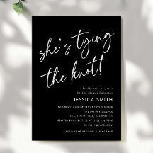 Black She's Tying the Knot Coquette Bridal Shower