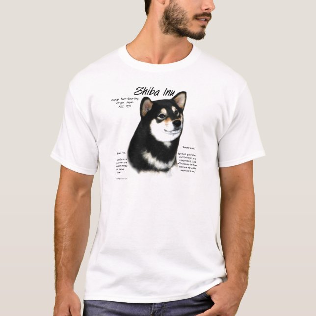 Black Shiba Inu  History  T-Shirt (Front)