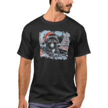 Black Shih Tzu Dashing Thru Snow Men’s Tshirt