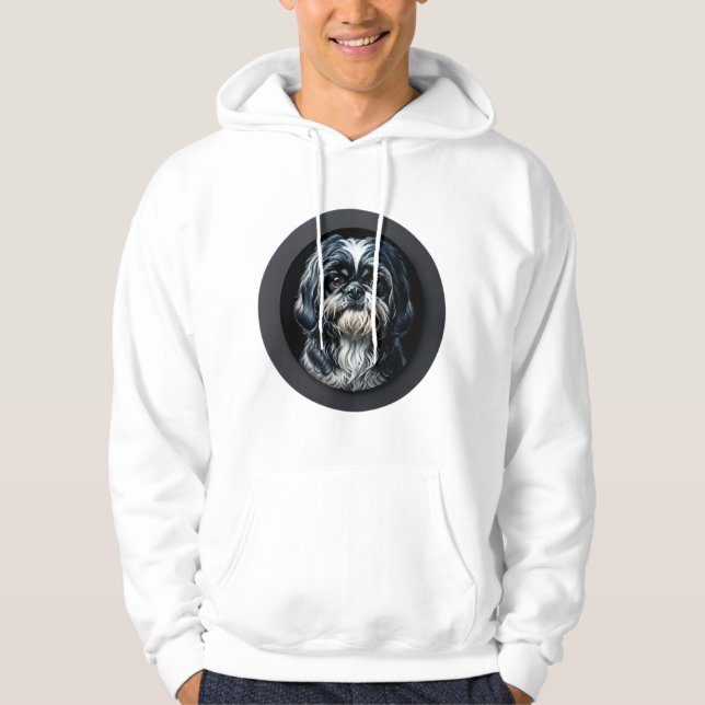 black shih tzu hoodie (Front)