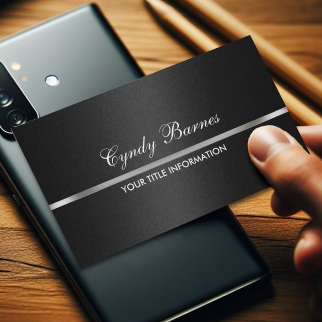 Black Shimmer with Silver Business Card (Creator Uploaded)