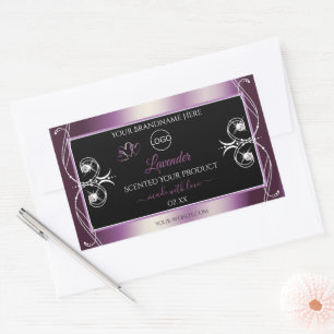 Black Shimmery Purple Decor Logo Product Labels