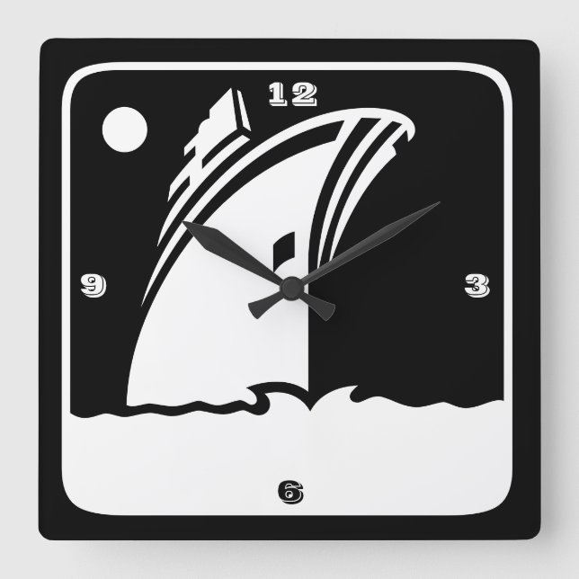 Black Ship Cruise - Retro Style Wall Clock (Front)