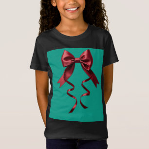 Black shirt with green bow