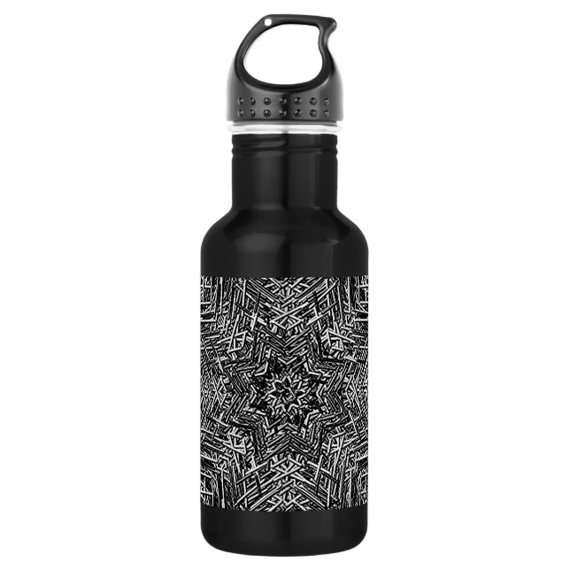 Black Shooting Star Stainless Steel 532 Ml Water Bottle (Front)