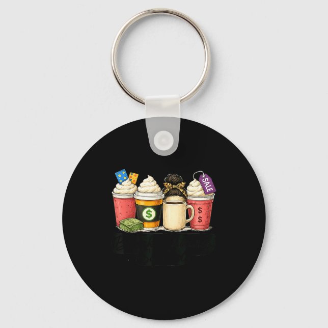 Black Shopng Friday Squad Coffee C Coffee Lovers  Key Ring (Front)