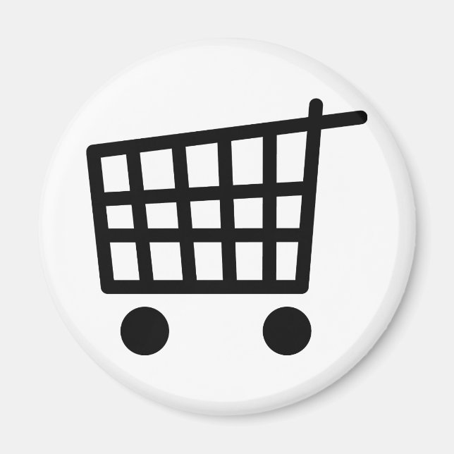 black shopping trolley magnet (Front)