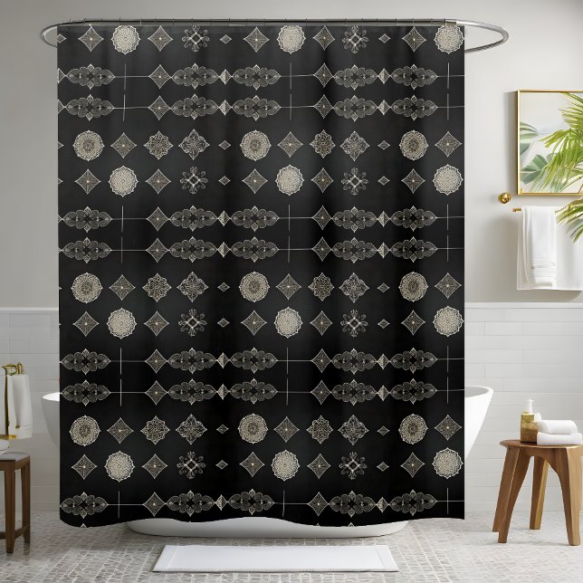 Black Shower Curtain With Design (Creator Uploaded)