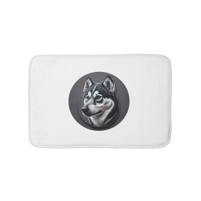 Black Siberian Bath Mat (Front)