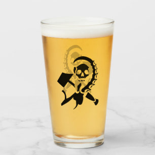 Black Sickle and Hammer in a Silhouette Style Glass